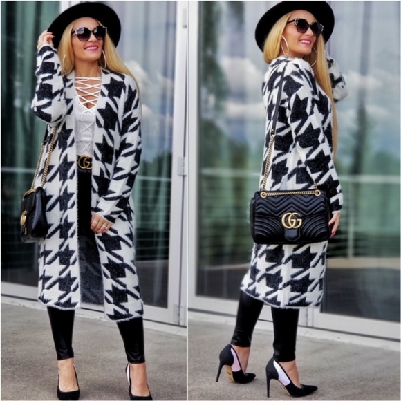 MODA ME COUTURE Sweaters - ❤ RESTOCKED XENA Houndstooth Soft Cardiga